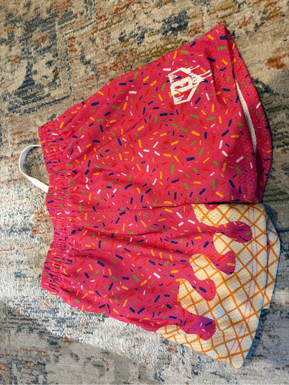 Kids Pink Sprinkle Ice Cream Cone Shorts